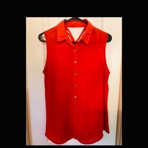 Zac and Rachel sleeveless button down